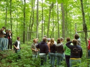 Bob Evan's takes UNDERC-East class through wilderness area